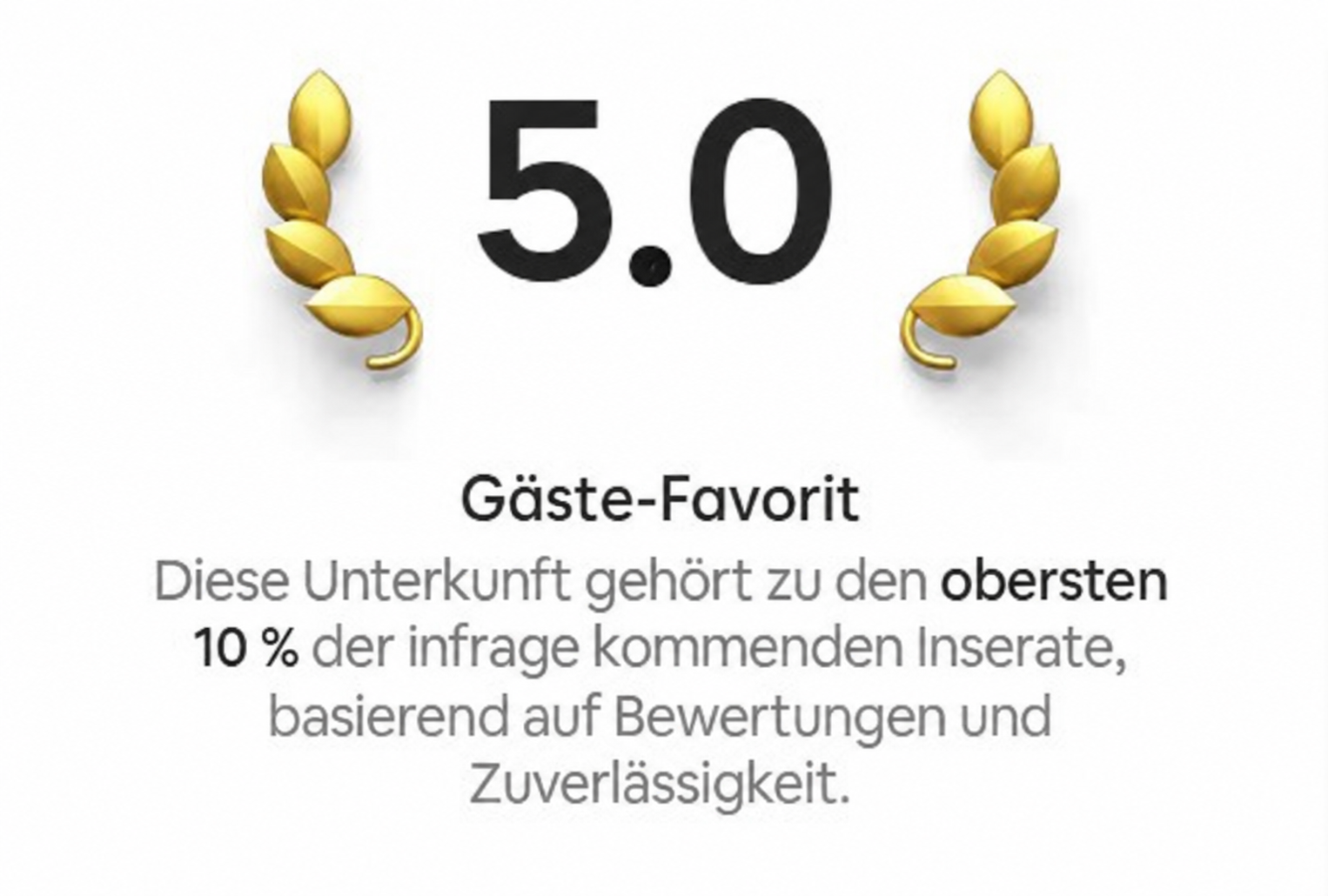 Airbnb Gäste-Favorit mit Bewertung 5,0